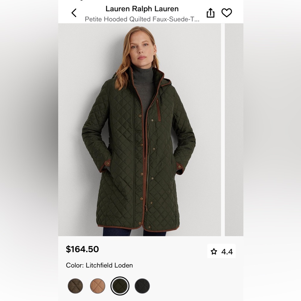 Lauren Ralph Lauren Quilted Utility Jacket in Litchfield Loden